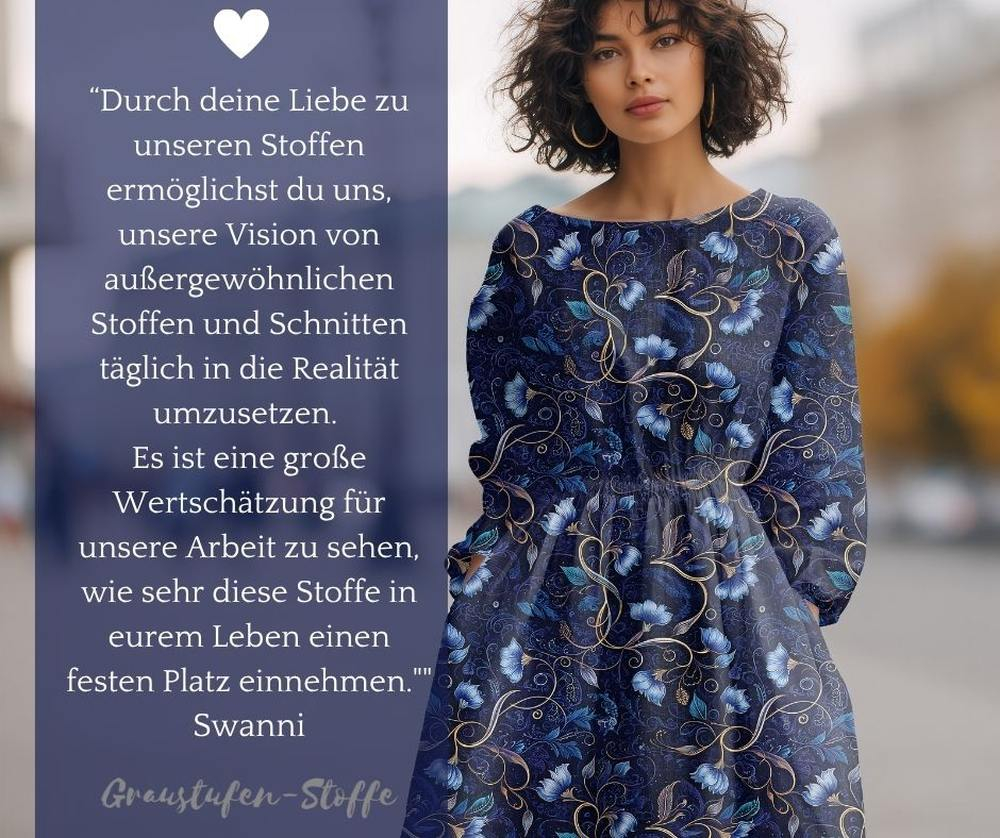 "Winternacht Kollektion": Eiskristal I Modal French Terry I mit Überbreite